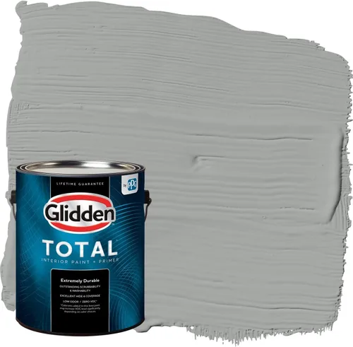 Vista 72 de Glidden Pintura Interior + Imprimación: Gris/Plata Antigua, Una Capa, Satinado, 1 Galón