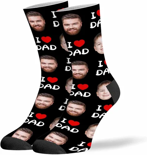 Vista 14 de D-Story Custom Face Socks with Photo Novelty Crew Sock Personalized Gift 01