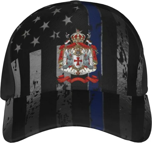 Vista 2 de Knights Templar Coat of Arms Flag Cap Tucker Hat Adjustable Sports Baseball Caps5 Black