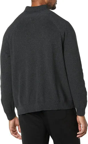 Vista 4 de Tienda Essentials Suéter de cuello alto de punto acanalado 100% algodón para hombre