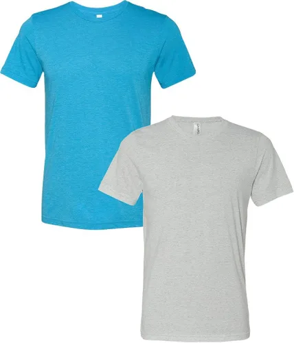 Vista 15 de Bella Canvas 3413c para hombre (1) Triblend verde + (1) Triblend rojo