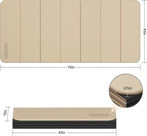 Vista 4 de Tapete de yoga plegable de 0.39 pulgadas de grosor, extra grande, material TPE, antideslizante, fácil de llevar, adecuado para entrenamiento