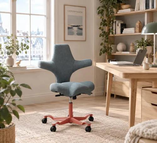 Vista 43 de HAG Capisco - Silla Sit to Stand con marco plateado, tapizada, color verde brillante Verde (Bright Green)