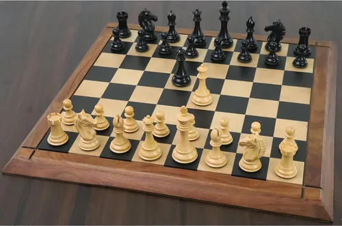 Vista 5 de Royal Chess Mall - Juego de piezas de ajedrez Alban Knight Staunton de 4" - Boj ebonizado ponderado