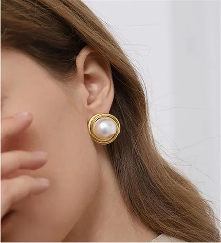 Vista 16 de Yoursfs Aretes de clip de perlas blancas grandes para mujer, chapados en oro de 18 quilates, hipoalergénicos, sin perforaciones, joyería brillante