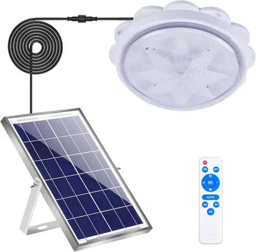 Vista 11 de MEIHONG Paquete de 2 luces solares de gallinero con temporizador LED regulable, luces solares de cobertizo, IP66 impermeable y cable de 16.4 pies