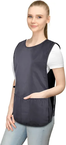 Vista 3 de TFTAFAN Delantal Cobbler Unisex Impermeable Delantal con 2 Bolsillos Profundos Art Smock para Pintar Limpieza Artiest Delantal Trabajo Cocina