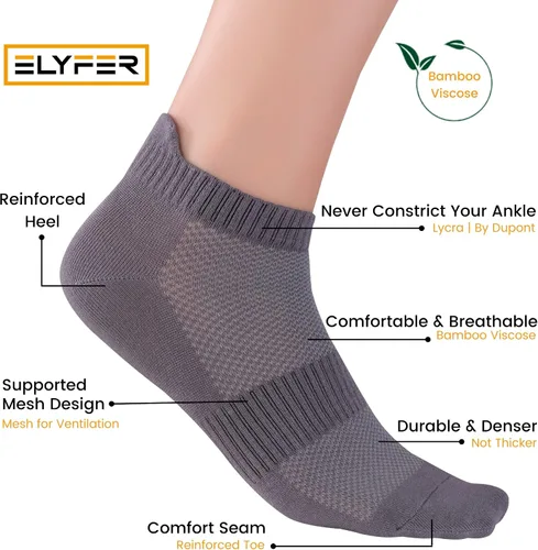 Vista 5 de Calcetines tobilleros unisex de rayón fino, transpirables, de corte bajo, atléticos, para correr y correr, para mujeres y hombres, 4-8-12 pares
