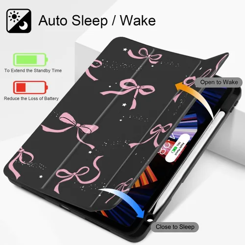 Vista 3 de May Chen Funda para iPad Pro de 11 pulgadas M2 de 4ª generación 2022, iPad Pro 11 de 3ª/2ª/1ª generación, Funda con cubierta trasera transparente a