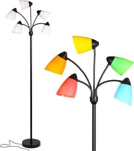 Vista 7 de Brightech Medusa - Lámpara de pie LED. Lámpara de pie ajustable con múltiples cabezales para sala de estar, dormitorio o habitación de los niños.