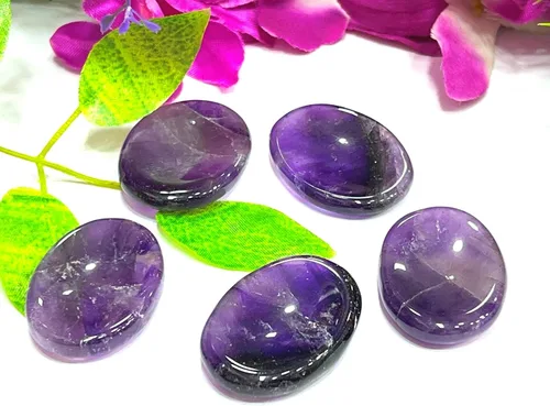 Vista 3 de WholesaleGemShop-GEMSCITE - Hermosas 30 piezas de piedras de preocupación para el pulgar con cristales curativos de cristal Reiki, piedra de palma