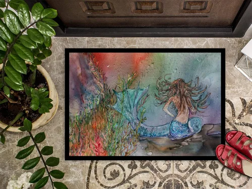 Vista 3 de Caroline's Treasures 8972JMAT - Felpudo de sirena morena de fantasía de agua de 24 x 36 pulgadas, tapete para puerta delantera, para interiores