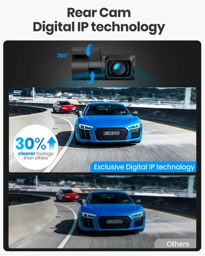 Vista 6 de Cámara de tablero 4K real frontal y trasera, Wi-Fi GPS de 5.8 GHz, cámara dual HDR con sensor de nivel superior, pantalla IPS de 3.3 pulgadas