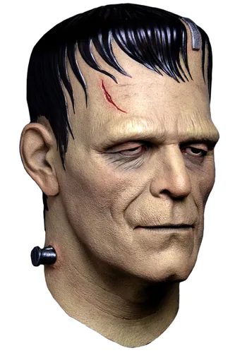 Vista 3 de Máscara Deluxe de Látex de Monstruo de Frankenstein para Adultos Multicolor