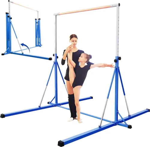 Vista 13 de Gymnastics Bar, 5'10” Base length 45" to 71" Adjustable Horizontal Bar for Serious Training, 500 LBS Capacity, Professional Home Gym Equipment with