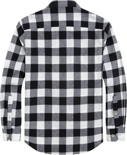 Vista 2 de J.Ver - Camisas de franela a cuadros para hombre, de manga larga y de ajuste regular, con botones, casual