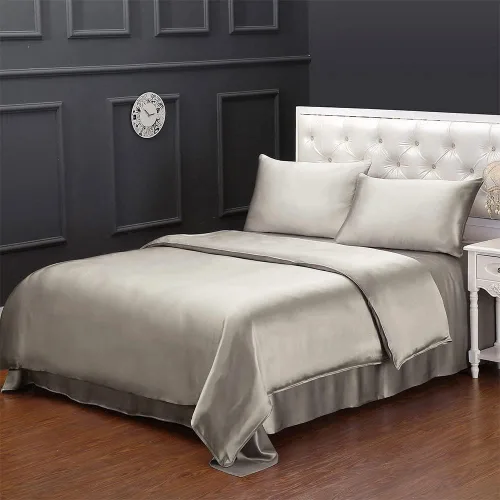 Vista 16 de LILYSILK Funda de edredón de seda negra para cama individual, fundas de edredón de seda de 19 momme