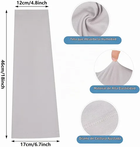Vista 3 de 4 pares de mangas de compresión de gran tamaño para mujer, con protección solar UV, de seda helada, de gran tamaño, para mujer