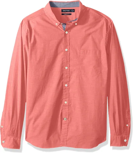 Vista 15 de Nautica - Camisa clásica para hombre, manga larga, con botones y elástica Índigo