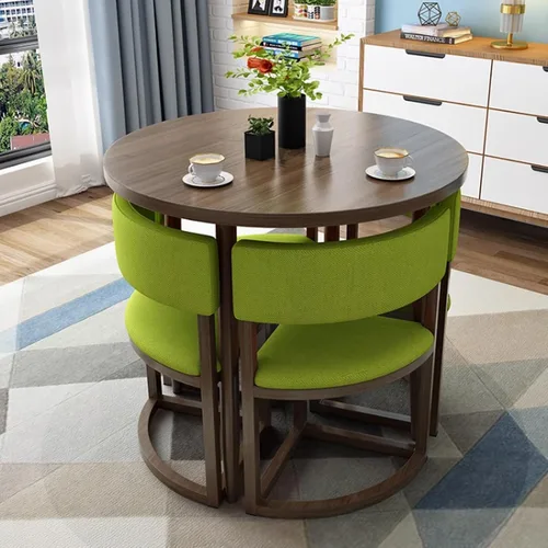 Vista 19 de YVYKFZD Round Conference Table, Small Office Reception Room Club Table, Business Conference Room Table and Chair, Simple Kitchen Dining Table Set