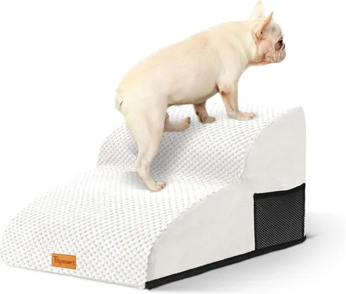 Vista 30 de 2-Step Dog Stairs for Small Dogs, Non-Slip Foam Pet Steps for Low Couch Bed Negro