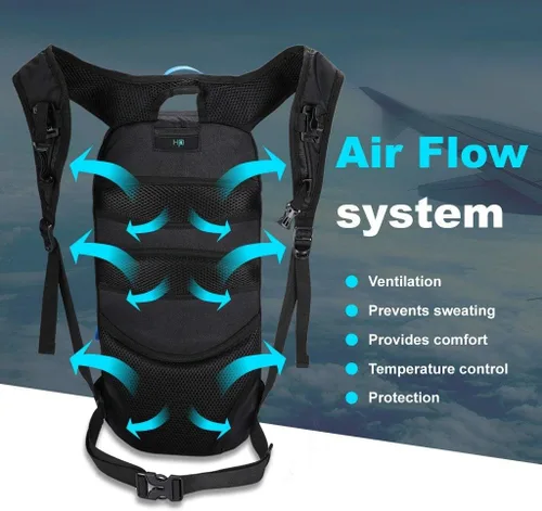 Vista 6 de Mochila de Bicicleta Pequeña Mochila de Ciclismo de Montaña Ligera 6l Mochila de Día - Ciclismo MTB, Senderismo, Esquí, Bicicleta de Nieve