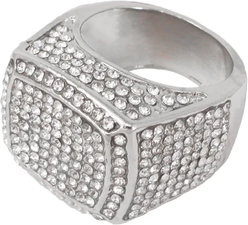 Vista 4 de Charles Raymond Bling Bling Hip Hop Iced Out Luxury BIG Oversize Anillo para hombre - 444