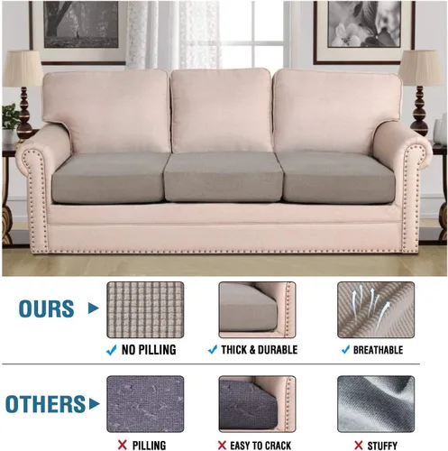 Vista 332 de H.VERSAILTEX Fundas de Cojín de Asiento Individuales Super Elásticas Fundas de Sofá Fundas de Cojín de Sofá Fundas Deslizables Juegos Tela de Sarga