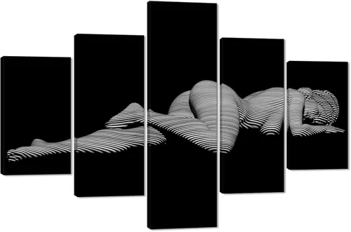 Vista 21 de Lienzo extra grande sexy chica desnuda durmiendo en la cama, arte de pared con marco de madera sexy para mujeres desnudas, obras de arte, arte