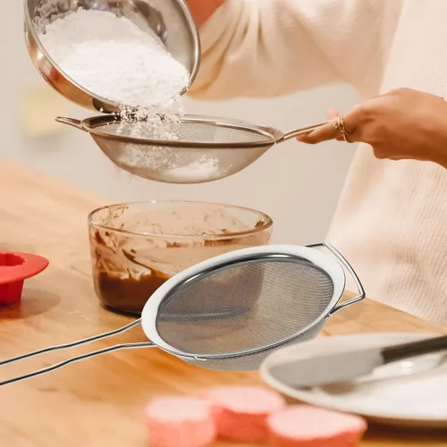 Vista 7 de GLEAVI Colador de leche de soja de malla fina tamiz de cocina para filtro de aceite de sopa, diseño de mano para uso en restaurantes caseros
