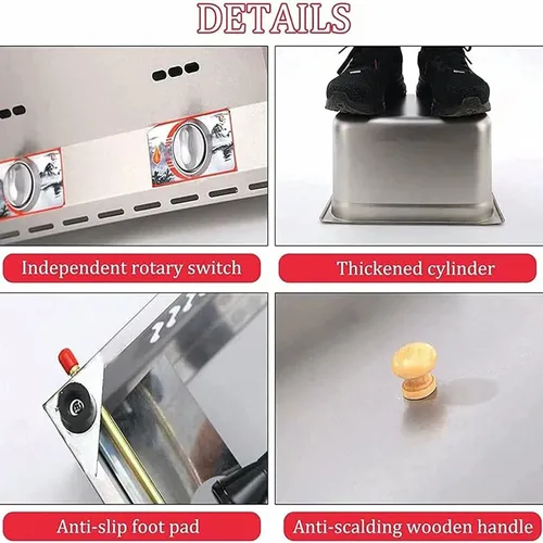 Vista 7 de Freidora de gas, con 3 canastas, control preciso de temperatura, freidora eléctrica de gran capacidad para restaurante/hogar, perfecta para papas