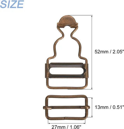 Vista 2 de uxcell Hebillas de repuesto de tirantes metálicos para pantalones vaqueros de algodón
