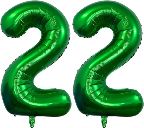 Vista 10 de Globos de color verde oscuro con el número 10 de 40 pulgadas, globos de helio de papel de aluminio de 10 pulgadas para decoración de eventos de 10º