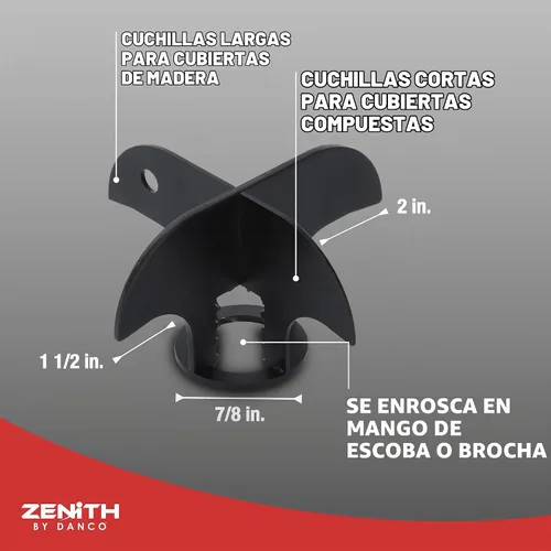 Vista 5 de Zenith by Danco - Limpiador de grietas y hendiduras, herramienta de limpieza de hendiduras y hendiduras (12027A)