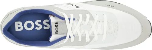 Vista 5 de BOSS Tenis de malla de perfil bajo para hombre con suela gruesa de contraste