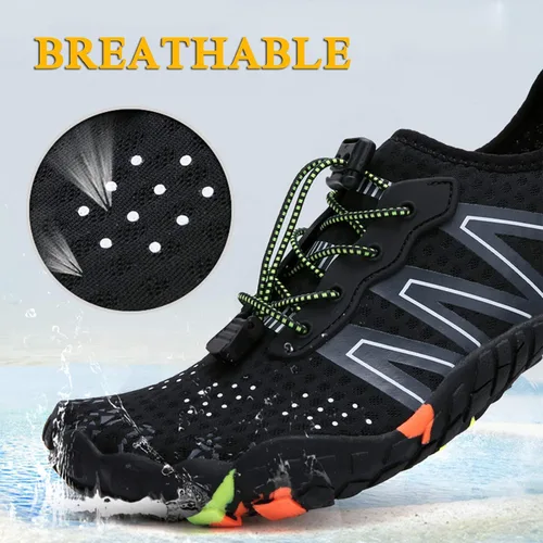 Vista 2 de Zapatos acuáticos para hombre y mujer, descalzos, para exteriores, para playa, natación, piscina, río, secado rápido, navegación, pesca, buceo