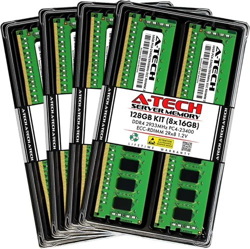 Vista 31 de A-Tech 4GB DDR4 2133MHz PC4-17000 ECC RDIMM 1Rx8 Single Rank 1.2V ECC Registered DIMM de 288 pines Módulo de actualización de memoria RAM