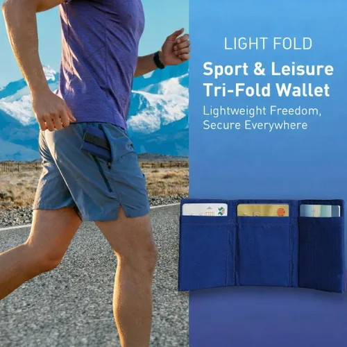 Vista 7 de LIGHT FOLD Cartera delgada para hombre con bloqueo RFID, cartera delgada minimalista con estilo delgado, duradero y protección de datos, múltiples
