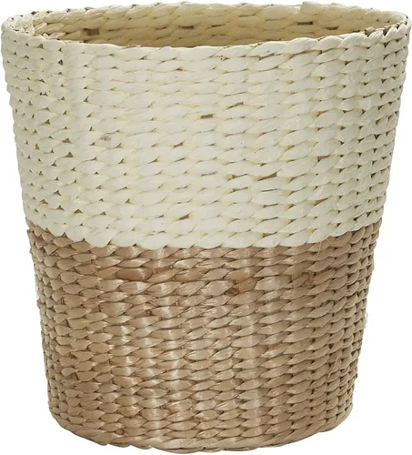 Vista 7 de Household Essentials Cesta de basura tejida, papelera de cuerda de papel gris para baño, dormitorio, oficina