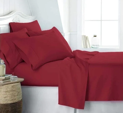 Vista 18 de Sábana egipcia beige maciza Full- 1 sábana bajera ajustable extra profunda para colchón de 16.0 in a 18.0 in