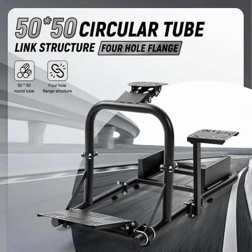 Vista 6 de Marada Racing Simulator Cockpit Upright Stable Pro fit for Logitech,Thrustmaster,Fanatec, G25 G27 G29 G920 G923 T300RS T500R, Racing Wheel Stand