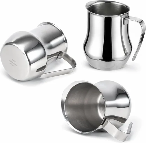 Vista 5 de IMEEA Jarra de espuma de leche de 30 oz/30.4 fl oz, acero inoxidable 18/10, jarra de vapor de leche con boquilla ancha para expreso, café, café