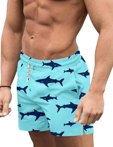 Vista 19 de COOFANDY Men's Swim Trunks Quick Dry Board Shorts Swimwear Bathing Suit Un negro