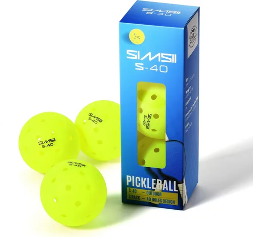 Vista 11 de S-40 - Pelotas de pickleball para exteriores, 40 agujeros, aprobadas por la USAPA, material de polietileno duradero, construcción sin costuras