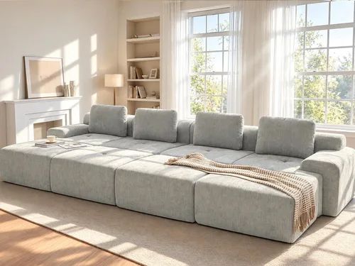 Vista 52 de Sofá de nube de gran tamaño en forma de U de 122 pulgadas, cómodos sofás modulares sin hueso para sala de estar, sofá modular con respaldo alto