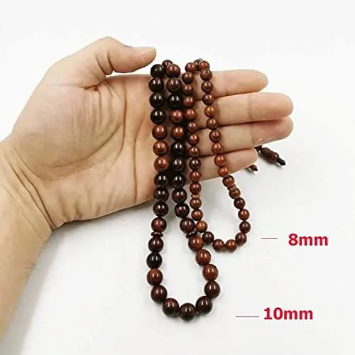 Vista 4 de Natural Wood Cook Tasbih Man's Misbaha - Cuentas de oración para hombre, 33 cuentas, 2 tamaños, rosario (0.394 in x 33 cuentas)