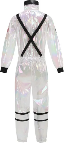 Vista 9 de GRAJTCIN Disfraz de astronauta para mujer, traje espacial brillante para Halloween, disfraz de astronauta