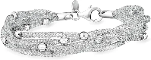 Vista 3 de Ross-Simons Italian Sterling Silver Multi-Strand Mesh Bracelet