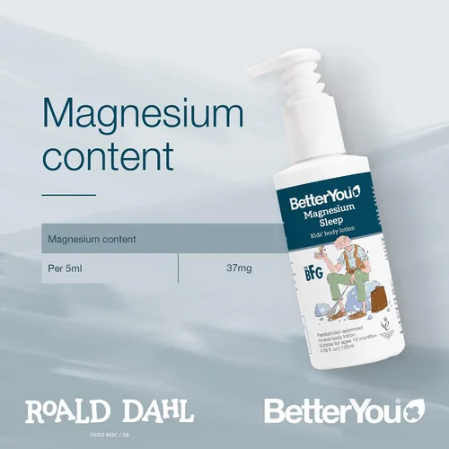 Vista 2 de BetterYou Loción corporal de magnesio para dormir - Loción corporal relajante para niños - Crema de magnesio con lavanda y manzanilla - Para niños