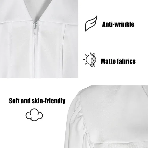 Vista 4 de YII0SS - Batas unisex mate para vestido de graduación, bata de coro para iglesia, bata de púlpito y pastor